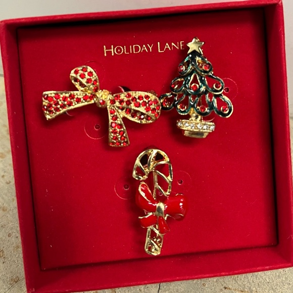 Macy's Holiday Pin Christmas Scatter Brooch Trio of vintage brooches Women’s - Picture 6 of 6